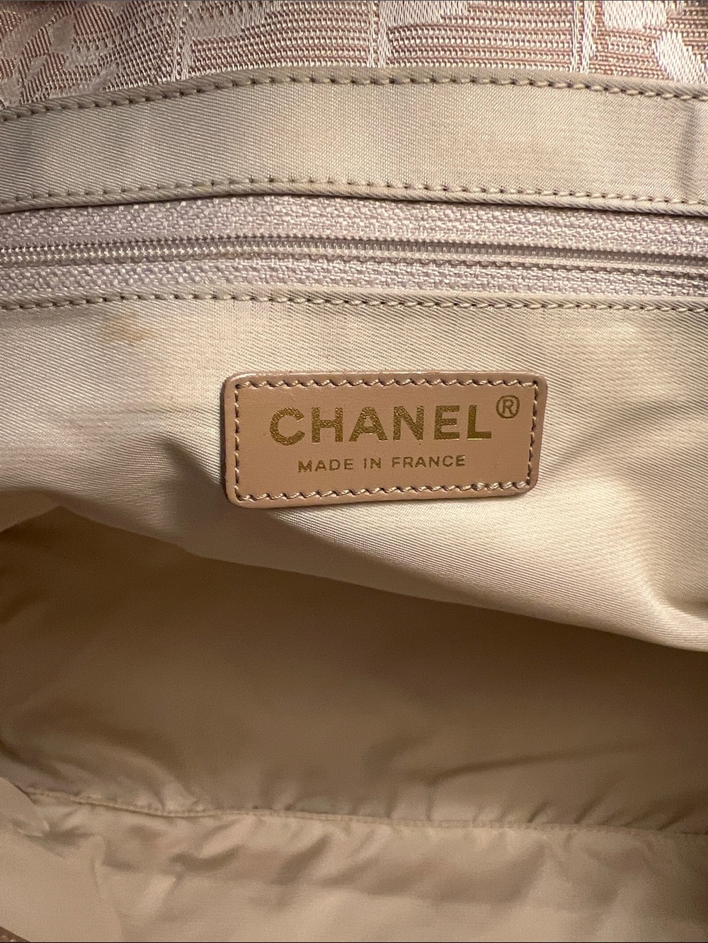 Authentic Chanel Beige/blush Canvas Tote Bag - Picture 11 of 17